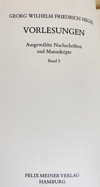 ドイツ語洋書 ヘーゲル講義録 第5巻 完成された宗教【Die vollendete