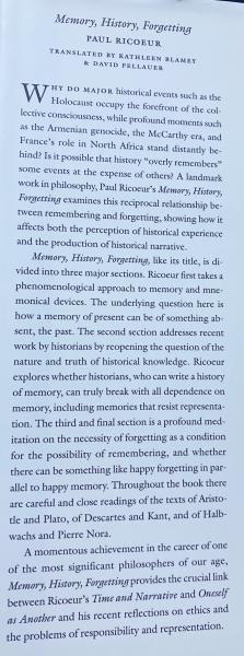 英語洋書 記憶・歴史・忘却【Memory, History, Forgetting】(Paul