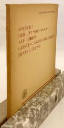 【ドイツ語洋書】 歴史的背景に関する「変換」の語録 『Sprüche der "Wandlungen" auf ihrem Geistesgeschichtlichen Hintergrund』