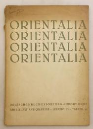 【ドイツ語洋書】 オリエンタリア社出版カタログ 『Orientalia』 1957 ●東洋学 , セム, ユダヤ, インド・イラン文化, オスマン