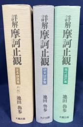 詳解 摩訶止観 天地人 全3巻揃【定本訓読篇・研究註釈篇・現代語