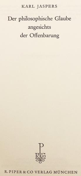 ドイツ語洋書】 啓示に面しての哲学的信仰 『Der philosophische