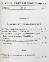 フランス語洋書 現象学研究 第20号 1994年【Études Phénoménologiques】特集：言語と現象学