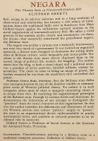 【英語洋書】 ヌガラ: 19世紀バリの劇場国家 『Negara : the theatre state in nineteenth-century Bali』