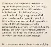 【英語洋書】 シェイクスピアの政治学 『The politics of Shakespeare』