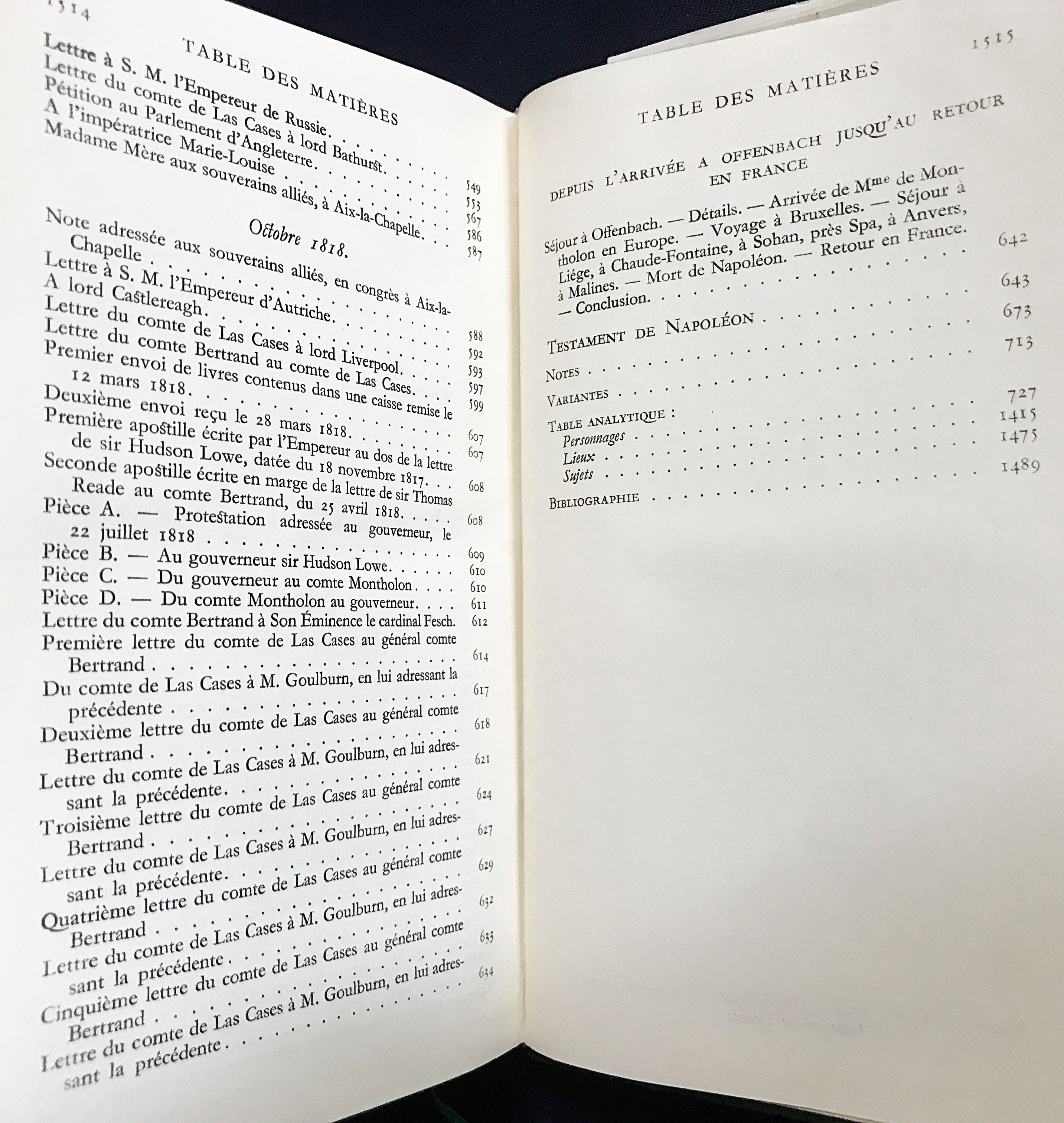 セント=ヘレナ覚書 フランス語洋書 セントヘレナにおけるナポレオン回想録 全2巻揃【Le