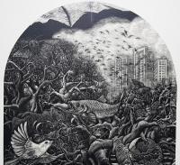 小林敬生 大判木口木版画 『蘇生の刻-讃歌-』限定50部 (小林敬生