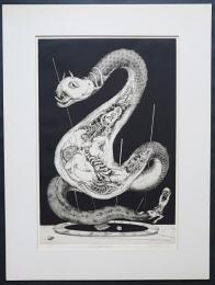 多賀新 銅版画『魚No.18(海蛇)』 限定40部 (多賀新) / 古本