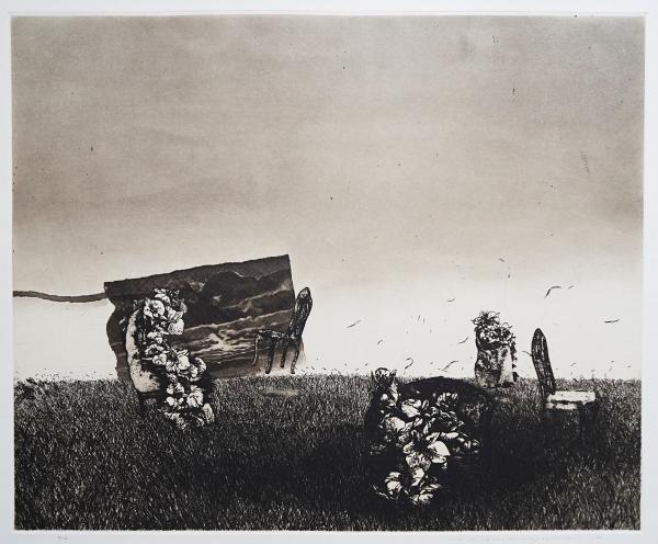 中林忠良 大判銅版画『剥離される風景-花宴-』 限定40部(中林