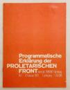 【ドイツ語洋書】 プロレタリア戦線の綱領的宣言 『Programmatische Erklärung der proletarischen Front』
