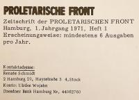 【ドイツ語洋書】 プロレタリア戦線の綱領的宣言 『Programmatische Erklärung der proletarischen Front』