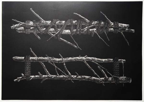 浜西勝則 メゾチント 大判銅版画『Situation-Work No.6』限定50