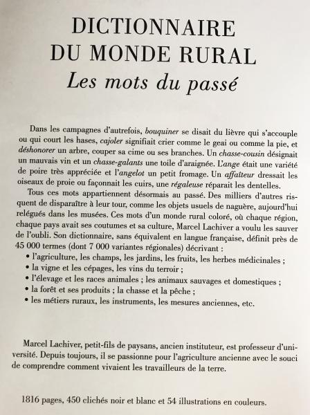フランス語洋書 田舎の辞典：昔の言葉【Dictionnaire du monde