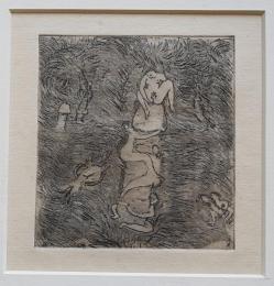 瑛九 銅版画『タイトル不明3』額装