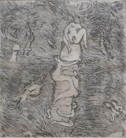 瑛九 銅版画『タイトル不明3』額装