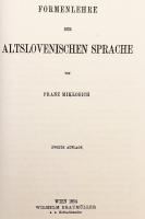 【ドイツ語洋書】 古スロベニア語の形態論 『Formenlehre der altslovenischen Sprache』