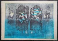 黒崎彰 初期作品 大判木版画『哀華4』 Ed.25の内,No.2　