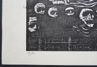 黒崎彰 最初期木版画 カタログレゾネNo.2『我らを許したまえ(Libera me Domine)』 限定10部
