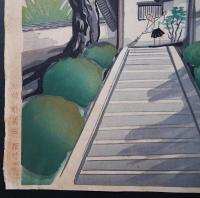 大野麦風 木版画『初冬風景』