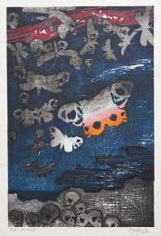黒崎彰 初期作品 木版画『作品B (W-46B)』 限定25部