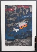 黒崎彰 初期作品 木版画『作品B (W-46B)』 限定25部