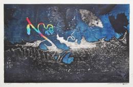 黒崎彰 初期作品 木版画『地の声・みのむし』 限定25部