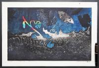 黒崎彰 初期作品 木版画『地の声・みのむし』 限定25部