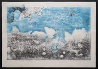黒崎彰 初期作品 木版画『地の声・ちょう (W-43)』 Ed.25の内,No.1