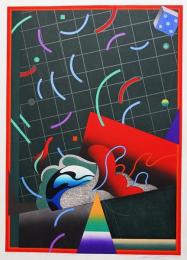 黒崎彰 木版画『夜のアラベスク(Night Arabesque)』W-275 限定90部 作家保存版