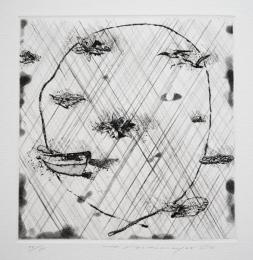 中林忠良 銅版画『雨：今日も雨またあしたも雨』(大腐爛頌より) 限定35部