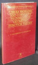 英語数学洋書 幾何学的関数理論における線形問題と凸性方法
【Linear Problems and Convexity Techniques in Geometric Function Theory】