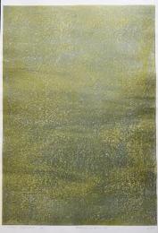 萩原英雄 大判木版画『緑の幻想 No.4 (Fantasy in green)』限定30部
