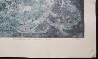 萩原英雄 大判木版画(両面刷り)『藍の幻想 No.2 (Fantasy in blue)』限定30部