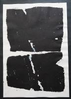 萩原英雄 大判木版画(両面刷り)『藍の幻想 No.4 (Fantasy in blue)』限定50部