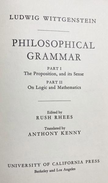 英語洋書 哲学的文法【Philosophical Grammar】(ルートヴィヒ