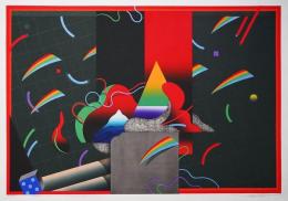黒崎彰 世界版画賞受賞作 木版画『虹のアラベスク (Rainbow Arabesque)』W278 限定50部