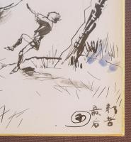 木村荘八 肉筆挿絵　原画　額装