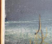 萩原英雄 大判木版画『緑の幻想 No.1』 限定50部　額装