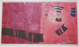 萩原英雄 大判木版画『サーカス No.2(Circus)』 限定50部 額装