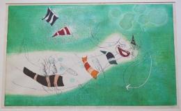 萩原英雄 大判木版画『サーカス No.6(Circus)』 限定50部 額装