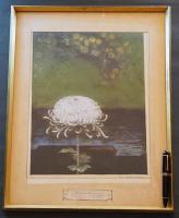 中山正実 色彩銅版画『菊(Chrysanthemum)』  額装