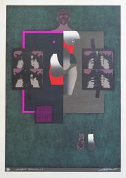 黒崎彰 大判木版画『魔法陣3 (Magic Square)』W194 限定50部
