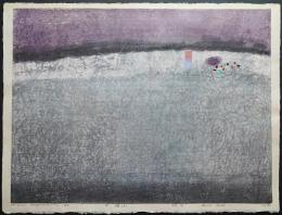 萩原英雄 木版画(両面刷り)『土壌 No.5 砂丘』 限定30部