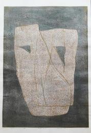 萩原英雄 大判木版画(両面刷り)『仮面 No.1 (mask)』 限定30部