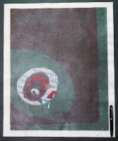 萩原英雄 木版画(両面刷り)『悪の華 沼に咲く花』 限定30部