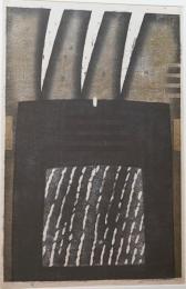 黒崎彰 大判木版画(韓国楮紙)『三本の稲妻(Three Lightning Flashes)』W441 限定50部