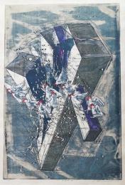 河内成幸 大判木版画(凸凹摺り)『翔べⅣ (The Flying)』 Ed.35の内,No.1　