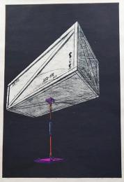 河内成幸 山梨県立美術館所蔵作 大判木版画(凸凹摺り)『箱(The Box)』限定30部
