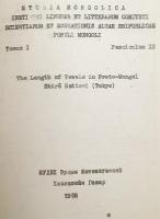【英語・モンゴル語洋書】 モンゴル祖語における母音の長さ 『The length of vowels in proto-Mongol』