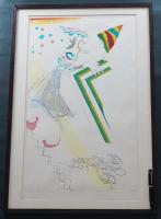 萩原英雄 大判木版画『道化師 No.2 (Clown)』 限定50部